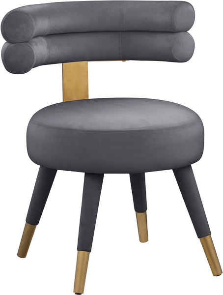 Fitzroy Grey Velvet Dining Chair