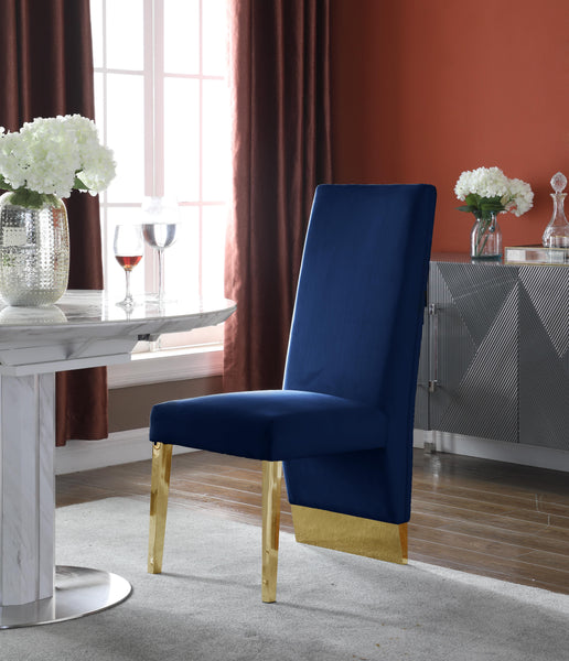 Porsha Navy Velvet Dining Chair