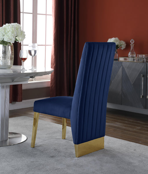 Porsha Navy Velvet Dining Chair