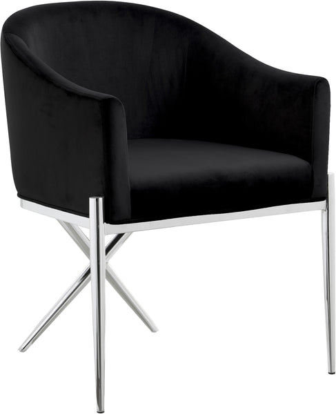 Xavier Black Velvet Dining Chair