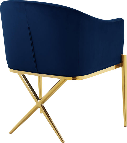 Xavier Navy Velvet Dining Chair