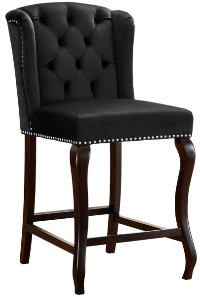 Suri Black Velvet Stool