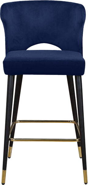 Kelly Navy Velvet Stool