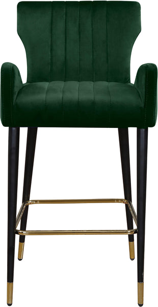 Luxe Green Velvet Stool