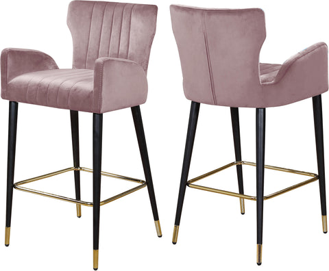 Luxe Pink Velvet Stool image