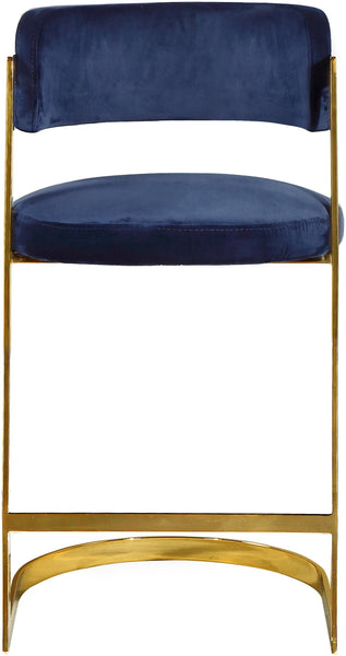 Stephanie Navy Velvet Stool