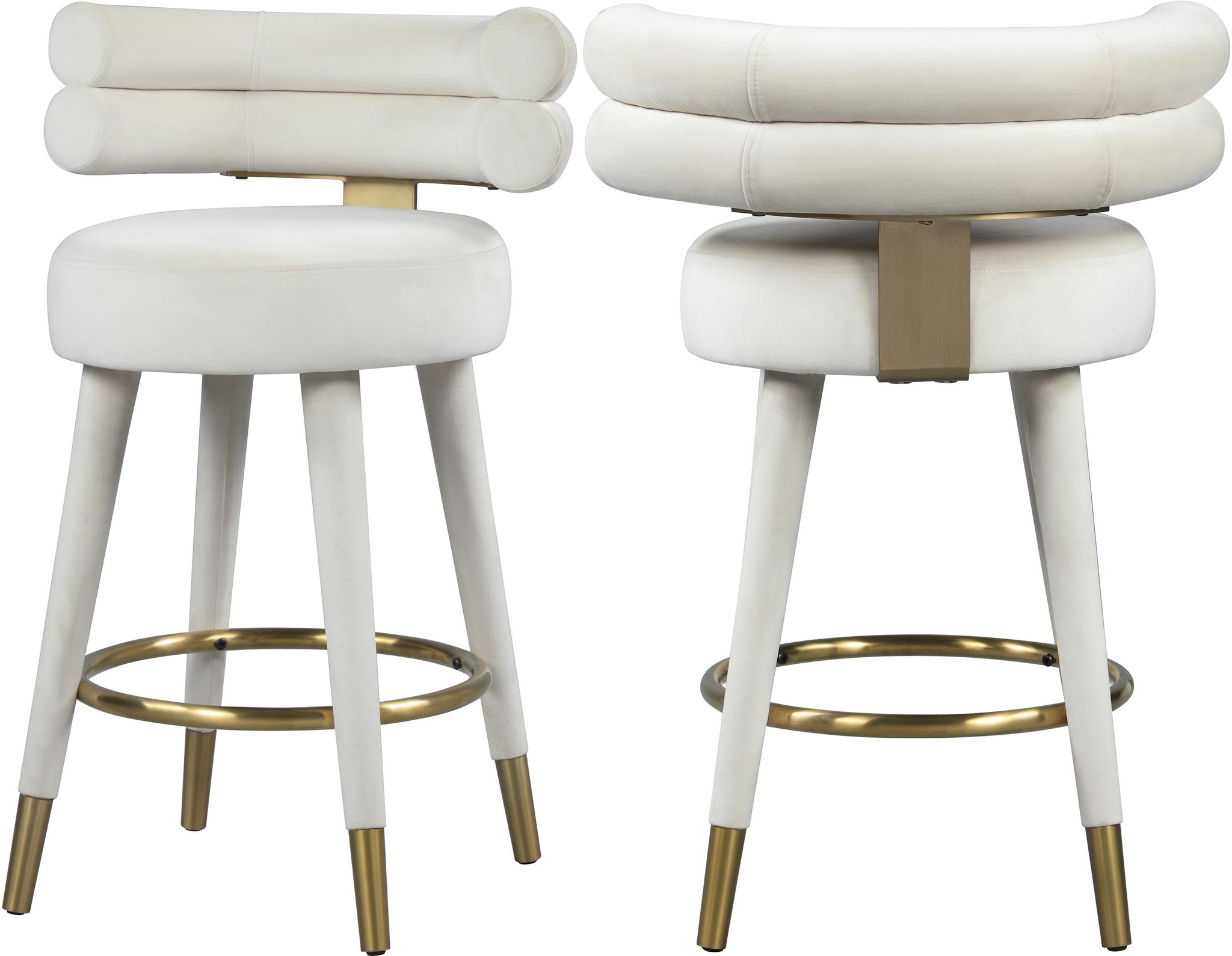 Fitzroy Cream Velvet Counter Stool