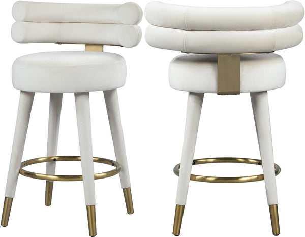 Fitzroy Cream Velvet Counter Stool