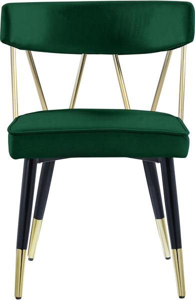 Rheingold Green Velvet Dining Chair