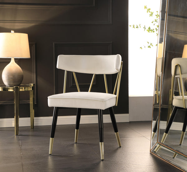 Rheingold Cream Velvet Dining Chair