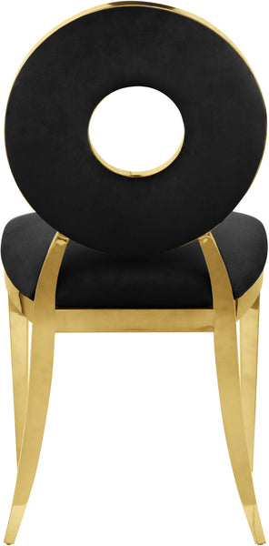 Carousel Black Velvet Dining Chair