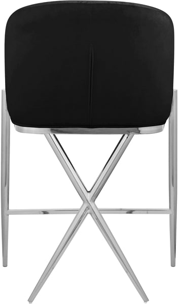 Xavier Black Velvet Counter Stool