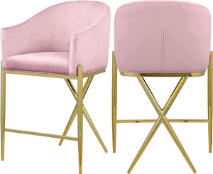 Xavier Pink Velvet Counter Stool image