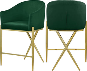 Xavier Green Velvet Counter Stool image