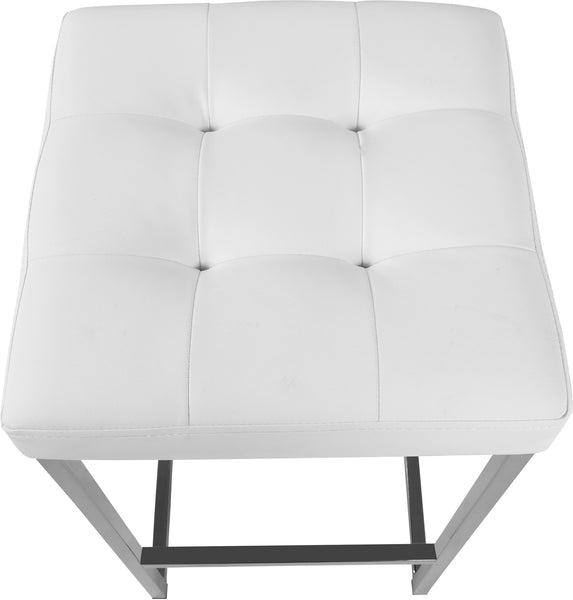 Nicola White Faux Leather Stool