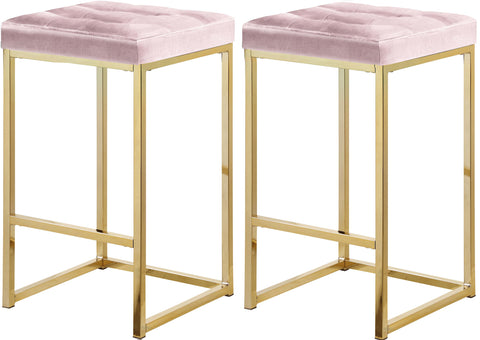 Nicola Pink Velvet Stool image