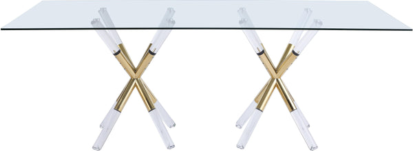 Mercury Acrylic/Gold Dining Table