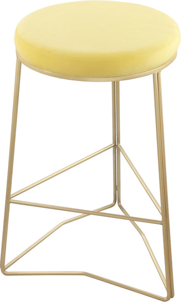 Tres Yellow Velvet Counter Stool image