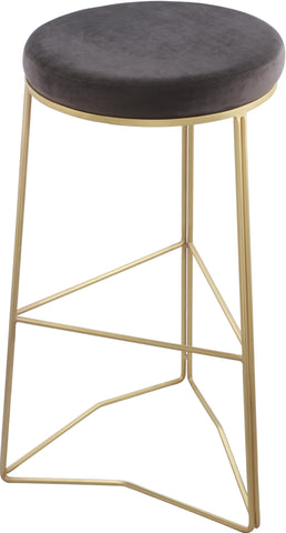 Tres Grey Velvet Bar Stool image