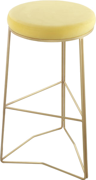 Tres Yellow Velvet Bar Stool image