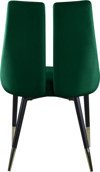 Sleek Green Velvet Dining Chair