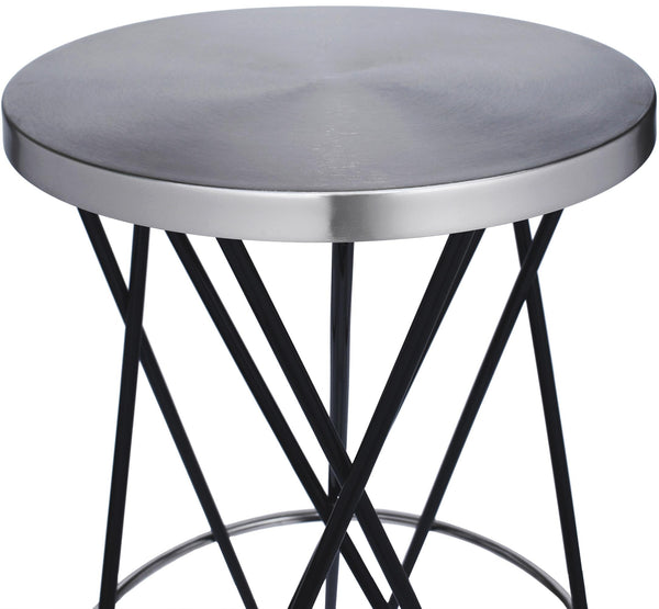 Mercury Black / Silver Counter Stool