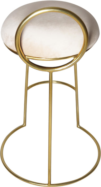 Ring Cream Velvet Counter Stool