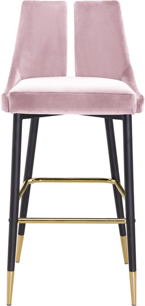 Sleek Pink Velvet Stool