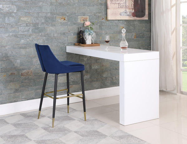 Sleek Navy Velvet Stool