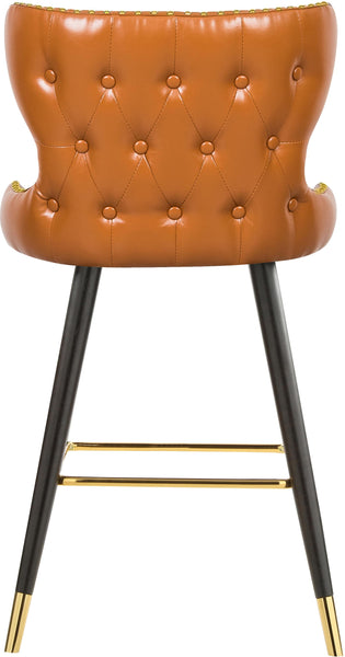 Hendrix Cognac Faux Leather Counter/Bar Stool