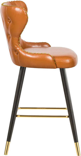 Hendrix Cognac Faux Leather Counter/Bar Stool