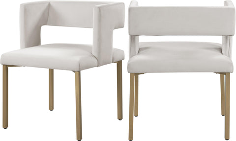 Caleb Cream Velvet Dining Chair image