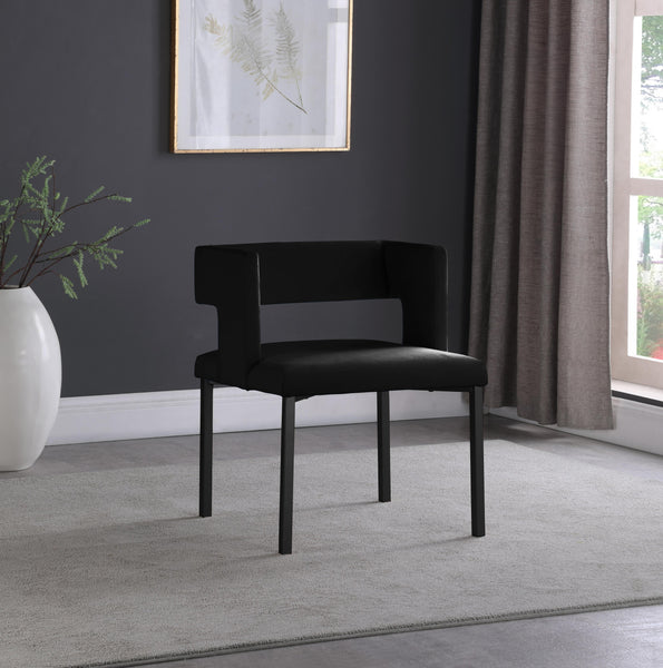 Caleb Black Velvet Dining Chair