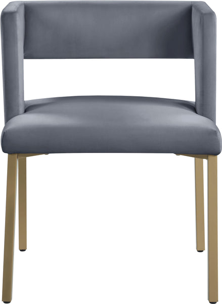 Caleb Grey Velvet Dining Chair