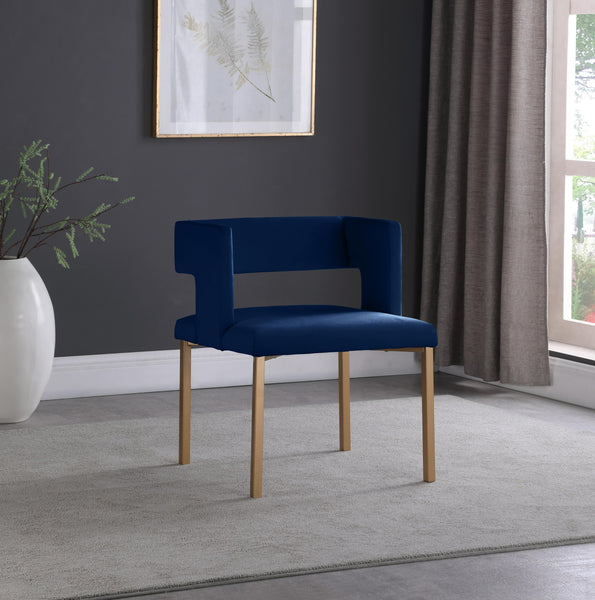 Caleb Navy Velvet Dining Chair