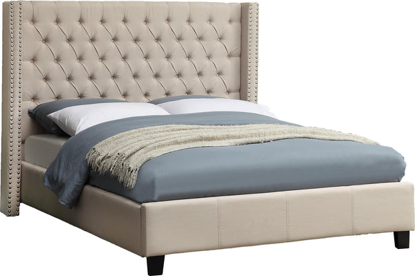 Ashton Beige Linen Queen Bed