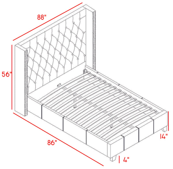 Ashton Navy Linen King Bed