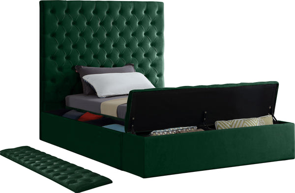 Bliss Green Velvet Twin Bed (3 Boxes)