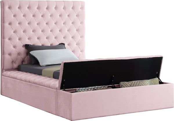 Bliss Pink Velvet Twin Bed (3 Boxes)