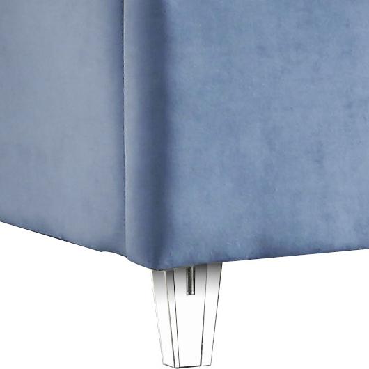 Candace Sky Blue Velvet King Bed