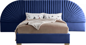 Cleo Navy Velvet King Bed (3 Boxes) image