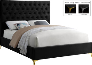 Cruz Black Velvet Full Bed image