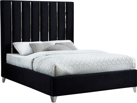 Enzo Black Velvet King Bed