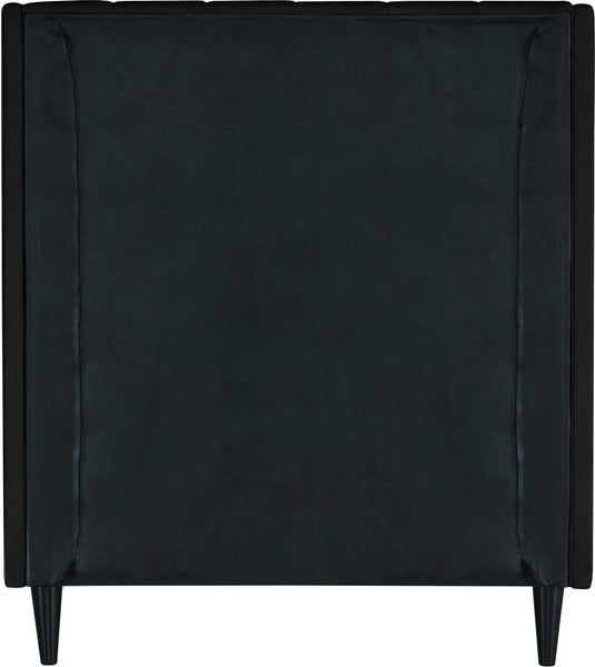 Eva Black Velvet Twin Bed