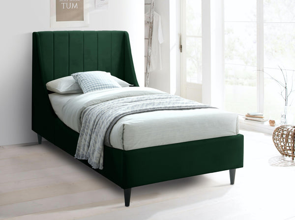 Eva Green Velvet Twin Bed