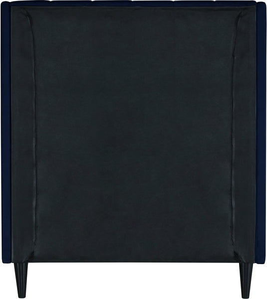 Eva Navy Velvet Twin Bed