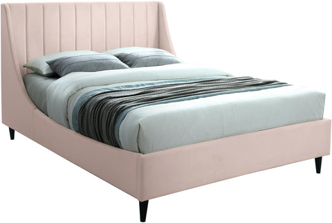 Eva Pink Velvet Queen Bed