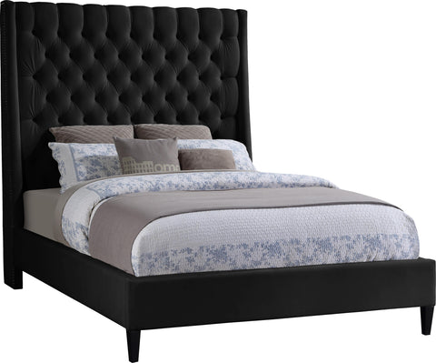 Fritz Black Velvet Queen Bed image