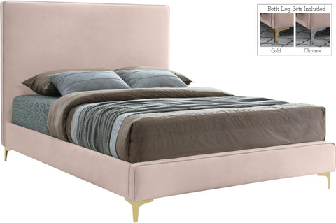 Geri Pink Velvet King Bed image