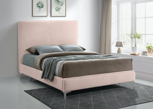 Geri Pink Velvet Full Bed